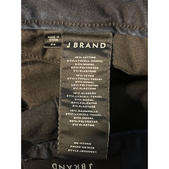 J Brand Mid Rise Skinny Jeans Dark Blue Denim Ankle Zippers Size 24 - Picture 7 of 7